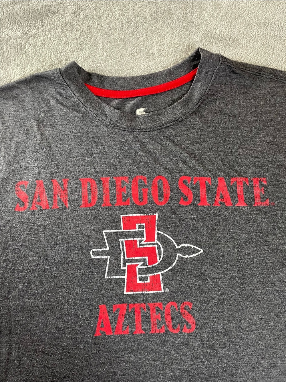 San Diego State Aztecs T Shirt Mens Large Gray Short Sleeve Colosseum Soft •Hole